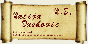 Matija Dušković vizit kartica